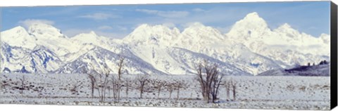Framed Grand Teton Range in winter, Wyoming, USA Print