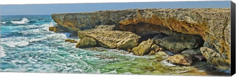 Framed Rock formations at the coast, Aruba Print