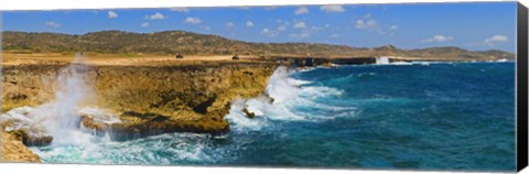 Framed Waves breaking at the coast, Aruba Print