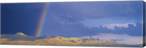 Framed Rainbow over mountain, Anza Borrego Desert State Park, Borrego Springs, San Diego County, California, USA Print