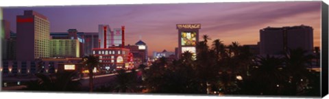 Framed Casinos At Twilight, Las Vegas, Nevada, USA Print