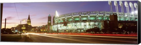 Framed Low angle view of a baseball stadium, Jacobs Field, Cleveland, Ohio, USA Print