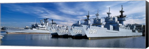 Framed Warships at a naval base, Philadelphia, Philadelphia County, Pennsylvania, USA Print