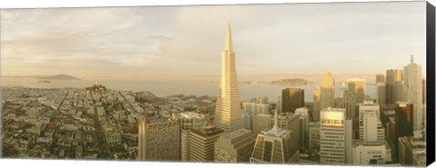 Framed USA, California, San Francisco, Skyline with Transamerica Building Print