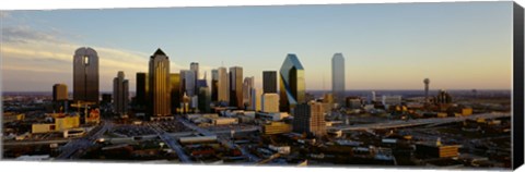 Framed High angle view of buildings in a city, Dallas, Texas, USA Print