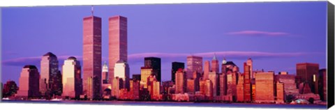 Framed Manhattan skyline with the Twin Towers, New York City, New York State, USA Print