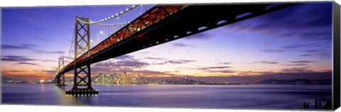 Framed Bay Bridge at Twilight Print