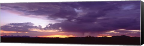 Framed Thunderstorm clouds at sunset, Phoenix, Arizona, USA Print