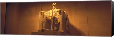 Framed USA, Washington DC, Lincoln Memorial, Low angle view of the statue of Abraham Lincoln Print