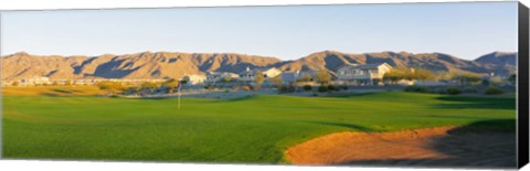 Framed Golf flag in a golf course, Phoenix, Arizona, USA Print