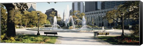 Framed Fountain in a park, Swann Memorial Fountain, Logan Circle, Philadelphia, Philadelphia County, Pennsylvania, USA Print