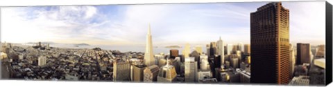 Framed High angle view of a city, Transamerica Building, San Francisco, California, USA Print