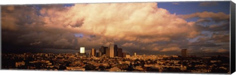 Framed Los Angeles Under Clouds Print