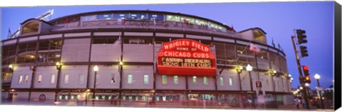 Framed Wrigley Field at night, USA, Illinois, Chicago Print