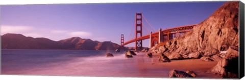 Framed Golden Gate Bridge and Mountain View Print