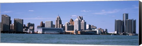 Framed Detroit Waterfront, Michigan Print