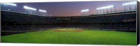 Framed Spectators watching a baseball match in a stadium, Wrigley Field, Chicago, Cook County, Illinois, USA Print