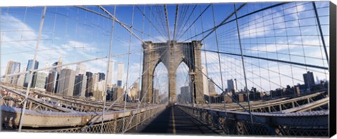 Framed Railings of a bridge, Brooklyn Bridge, Manhattan, New York City, New York State, USA, (pre Sept. 11, 2001) Print