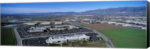Framed Aerial View, Silicon Valley Business Campus, San Jose, California, USA Print
