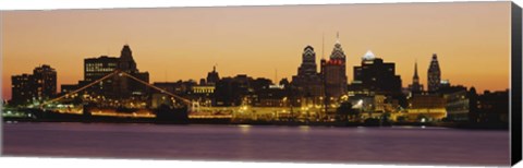 Framed Buildings at the waterfront, Philadelphia, Pennsylvania, USA Print