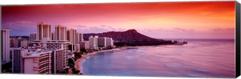 Framed Sunset Honolulu Oahu HI USA Print