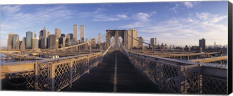 Framed Pedestrian Walkway Brooklyn Bridge New York NY USA Print