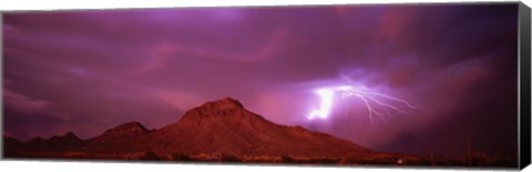 Framed Storm over Tucson AZ Print