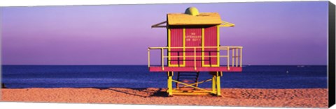 Framed Lifeguard Hut, Miami Beach, Florida, USA Print