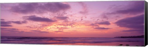 Framed Clouds in the sky at sunset, Pacific Beach, San Diego, California, USA Print