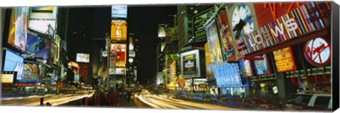 Framed Neon boards in a city lit up at night, Times Square, New York City, New York State, USA Print