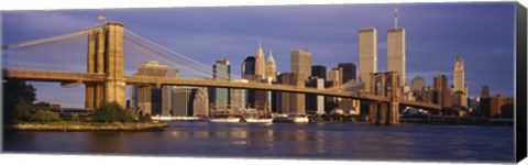 Framed Bridge over a river, Brooklyn Bridge, Manhattan, New York City, New York State, USA Print