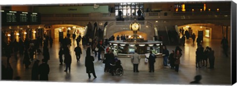 Framed High angle view of a group of people in a station, Grand Central Station, Manhattan, New York City, New York State, USA Print