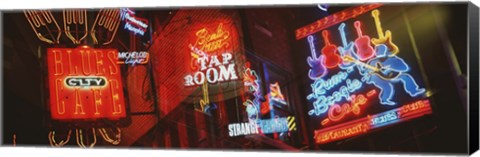 Framed Neon Signs, Beale Street, Memphis, Tennessee, USA Print