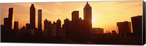 Framed Sunset Skyline, Atlanta, Georgia, USA Print