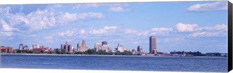 Framed Buildings at the waterfront, Buffalo, Niagara River, New York State Print