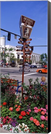 Framed Street Name signs at the roadside, Anchorage, Alaska, USA Print