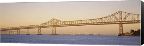 Framed Low angle view of a bridge, Bay Bridge, California, USA Print