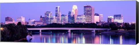 Framed Minneapolis in Purple Print