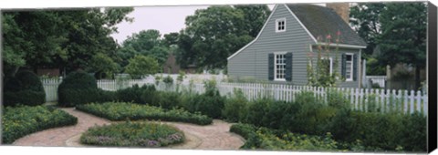 Framed Building in a garden, Williamsburg, Virginia, USA Print