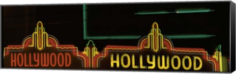 Framed Hollywood Neon Sign Los Angeles CA Print