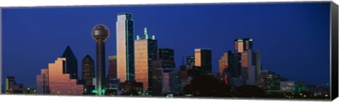 Framed Night, Cityscape, Dallas, Texas Print