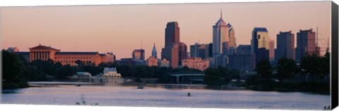 Framed Buildings on the waterfront, Philadelphia, Pennsylvania, USA Print