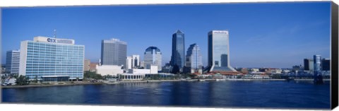 Framed Buildings at the waterfront, St. John&#39;s River, Jacksonville, Florida, USA Print