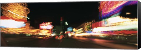 Framed Strip At Night, Las Vegas, Nevada, USA Print