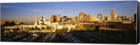 Framed USA, Colorado, Denver, High angle view of parking lot Print