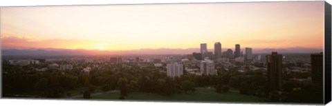 Framed Sunny Sky Behind Denver Colorado Print