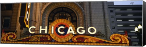 Framed Close-up of the entrance of a stage theater, Chicago Theater, Chicago, Illinois, USA Print