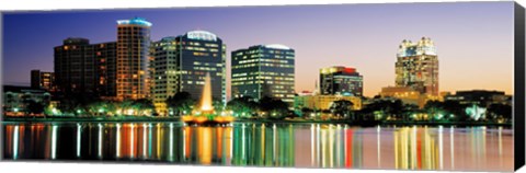 Framed Skyline At Dusk, Orlando, Florida, USA Print