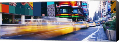 Framed Yellow Cabs in Times Square, NYC Print