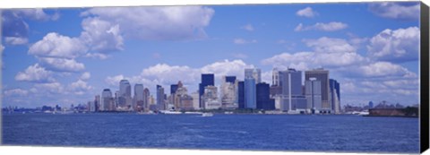 Framed Skyscrapers on the waterfront, Manhattan Print